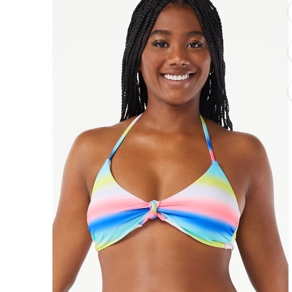 Rainbow ombre Triangle Halter V-neckline Bikini set size XXL (20) new - Picture 5 of 11